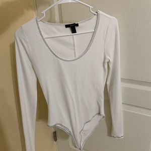 White ribbed bodysuit